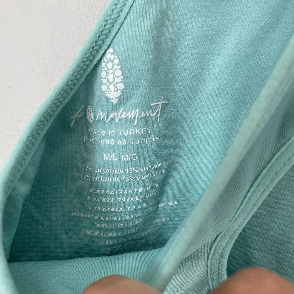 Free People FP Movement Every Single Time Runsie Bodysuit Cascade Blue Size M/L